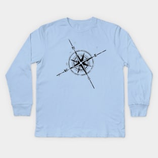 Compass Rose Travel to the End of the Earth Kids Long Sleeve T-Shirt